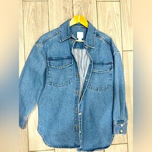 H&M denim shacket size xs